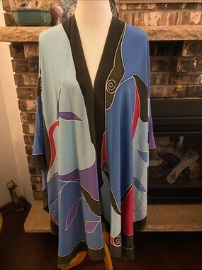 ARTISAN hand dyed silk shall wrap. Purchased at art fair in MN. Gorgeous colors
